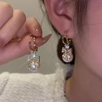 Korean Gold Plated Pearl Drop Earrings