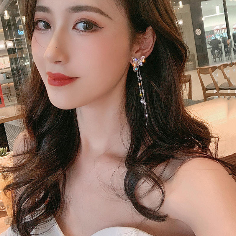 Korean Purple Butterfly Earrings