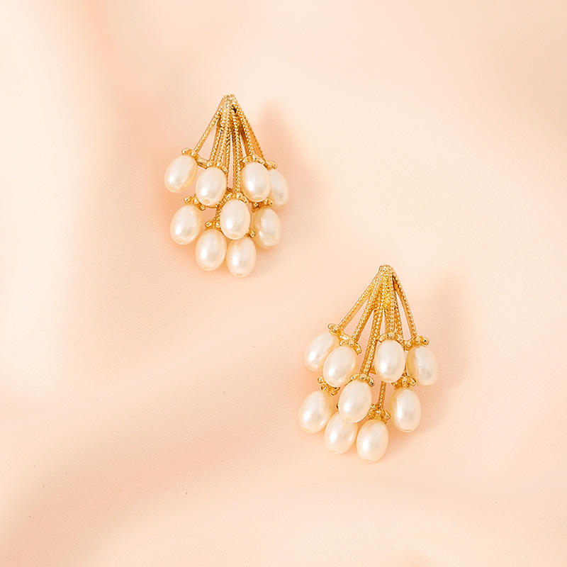 Korean Earrings Pearl Jhumki Look