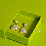 Gold Plated AmazingSquare Drop Earrings