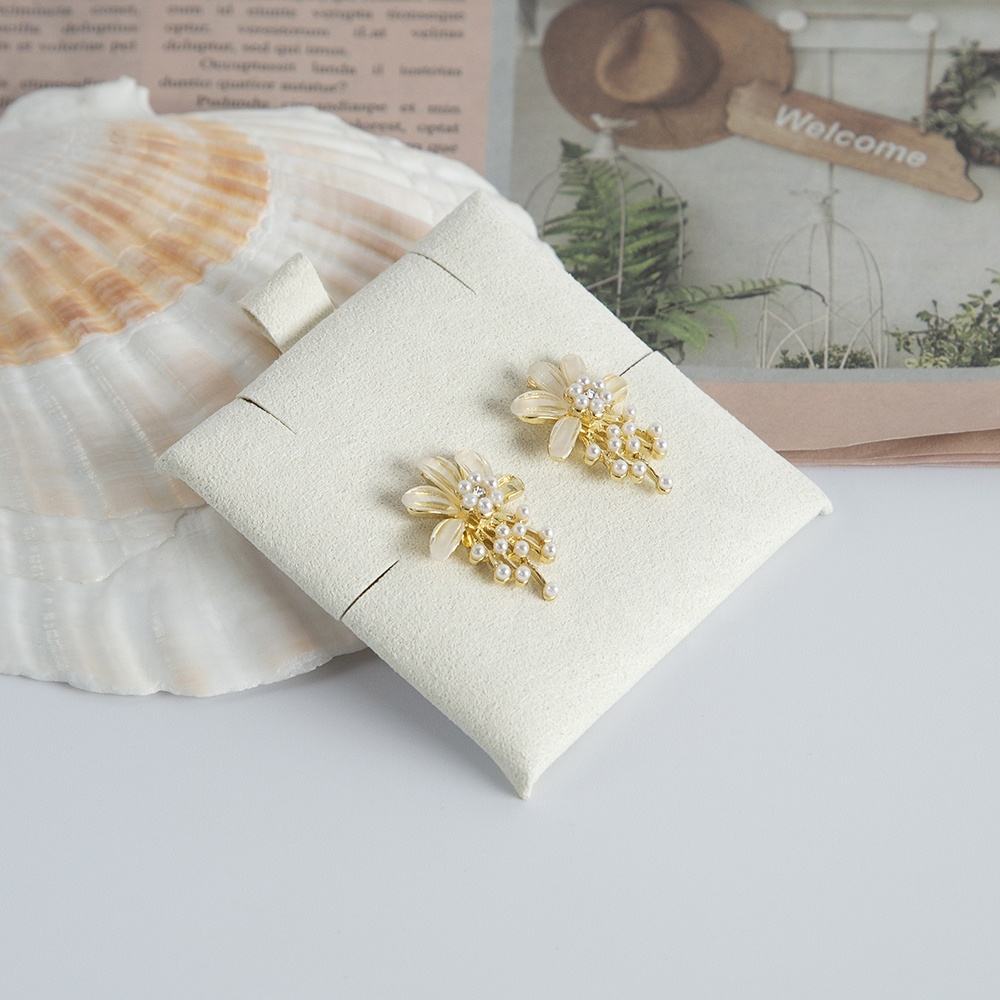 Korean White Pearl Flower Earrings