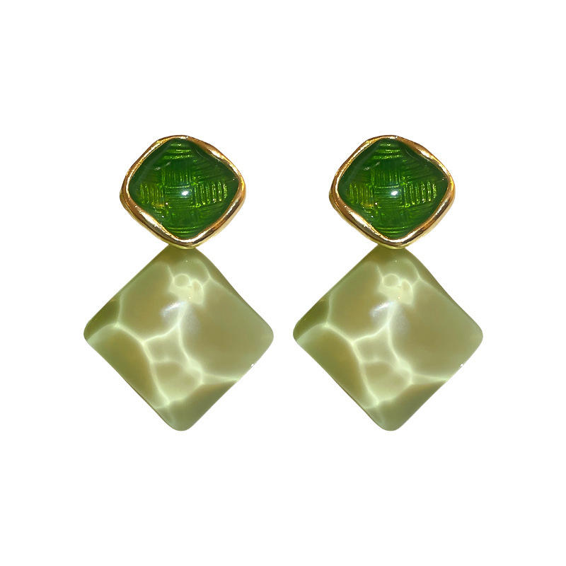Green Crystal Drop Korean Trend Earrings