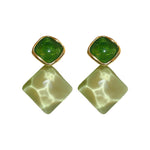 Green Crystal Drop Korean Trend Earrings
