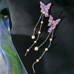 Korean Purple Butterfly Earrings
