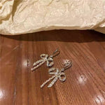 Crystal Bow Drop Earring