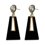 Black Vintage Acrylic Geometric Drop Earrings