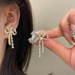 Crystal Bow Drop Earring