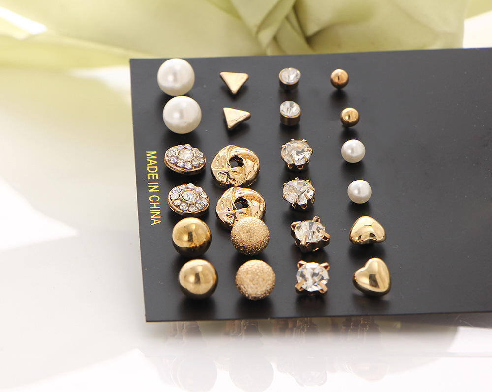 Korean Gold Silver Stud Earrings