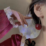 Korean Maroon Cherry Shape Design Drop