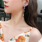 Korean Purple Butterfly Earrings