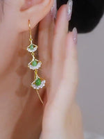 Vintage Emerald Green Teardrop Gold Emerald EARRING