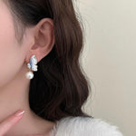Light Luxury Butterfly Pearl Earrings