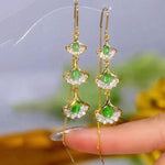 Vintage Emerald Green Teardrop Gold Emerald EARRING