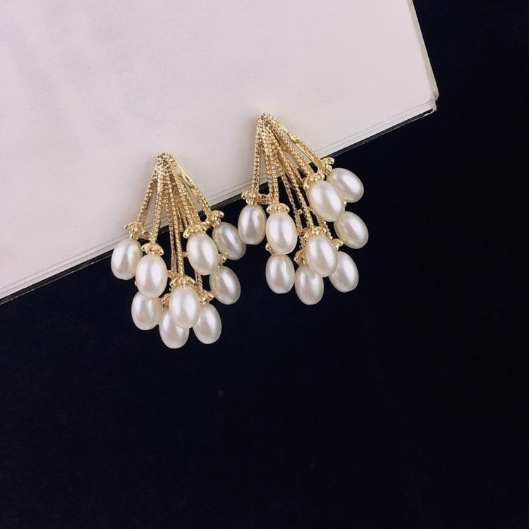 Korean Earrings Pearl Jhumki Look