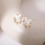 Butterfly Hoop Pearl Earrings