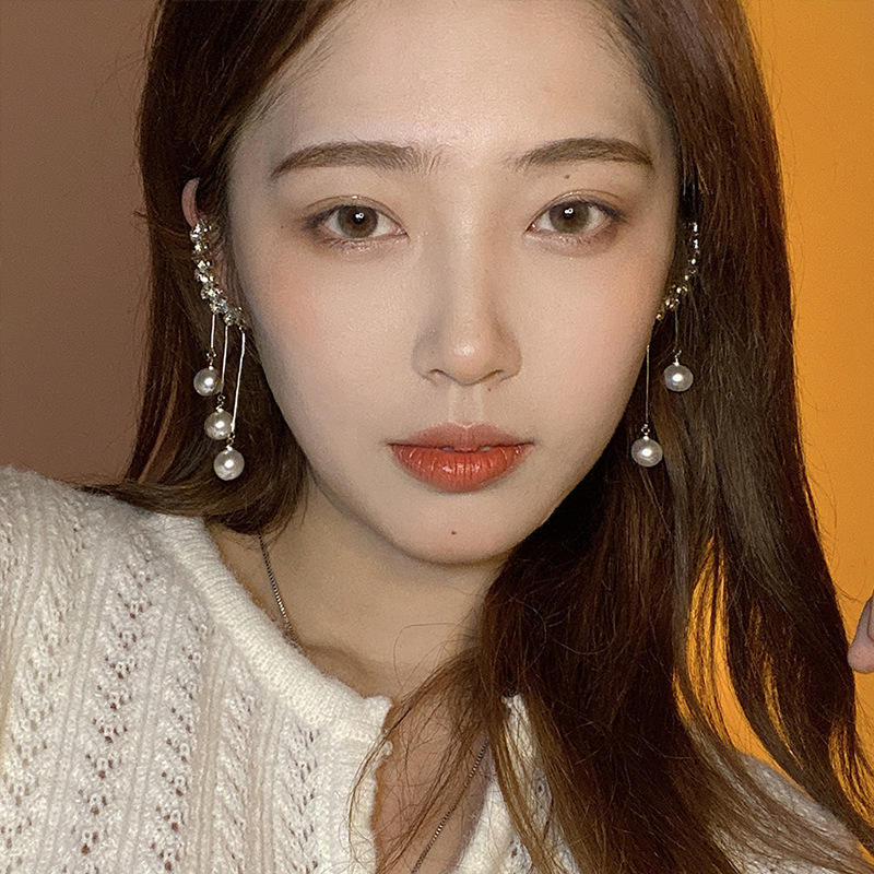 KOREAN Gold Plated Ad Wings Pearl Drop Earrings