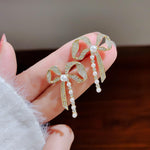 Crystal Bow Drop Earring