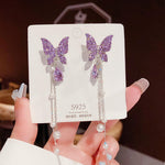Korean Purple Butterfly Earrings