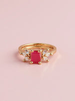 Urmika Ring (Golden pink stone)