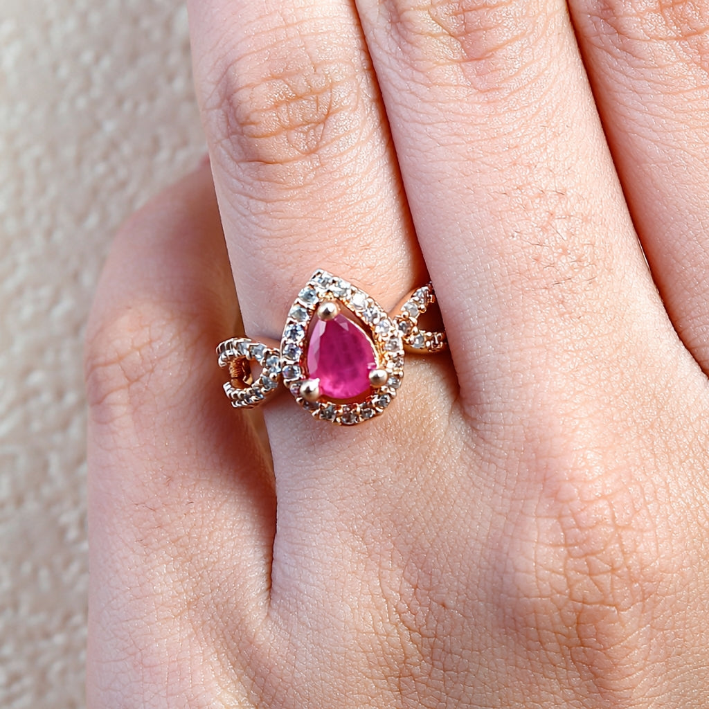 Heer Ring (Goden Pink Stone)