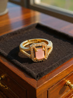 Isha Ring (Golden light pink stone)