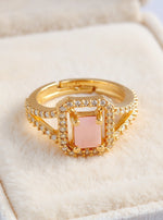 Isha Ring (Golden light pink stone)