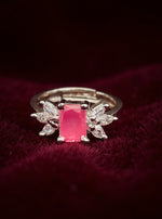 Kavya Ring (Silver Pink Stone)