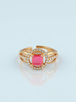 Komal Ring (Golden Pink Stone)