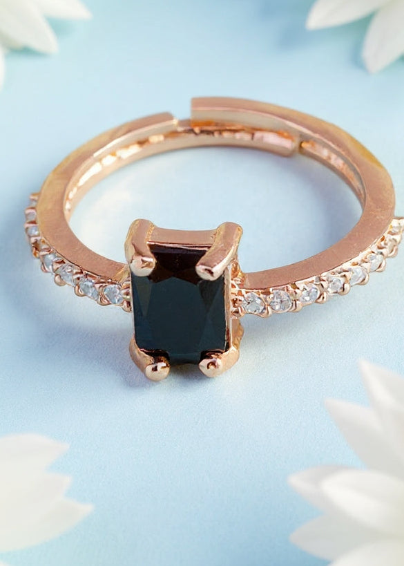 Preeti Ring (Golden Black Stone)