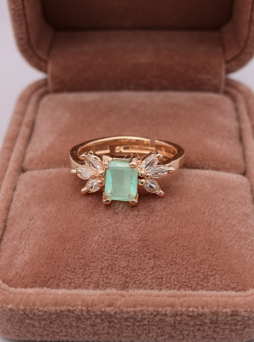 Vibha Ring (GoldenPale Turquoise Stone)