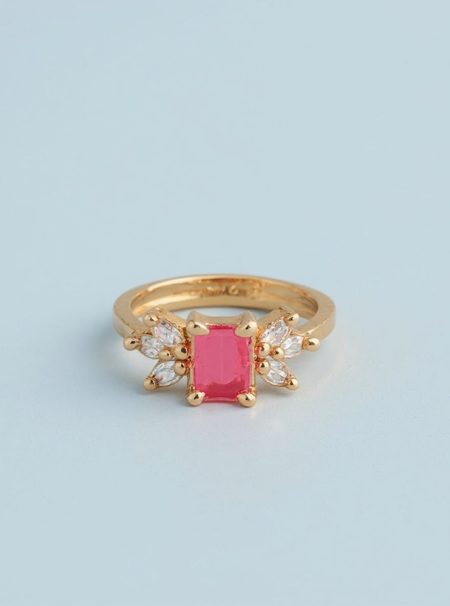 Urmika Ring (Golden pink stone)