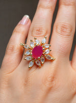 Eeshmita Ring(Golden Pink Stone)
