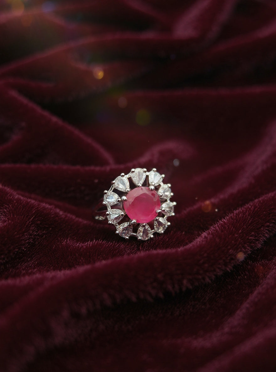 Urmi Ring (silver pink stone)