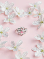 Asmita Ring (Silver pink stone)