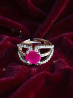 Lily Ring (Silver Pink Stone)