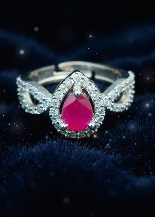 Aivika Ring(Silver Pink Stone)