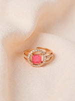 Komal Ring (Golden Pink Stone)