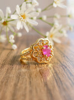 Shivi Ring (Golden Pink Stone)
