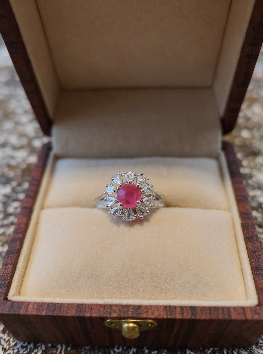 Urmi Ring (silver pink stone)
