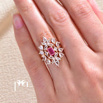 Aashna Ring (Golden Pink Stone)