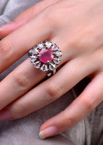 Urmi Ring (silver pink stone)