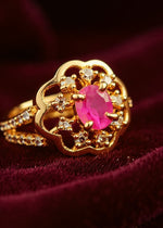 Shivi Ring (Golden Pink Stone)