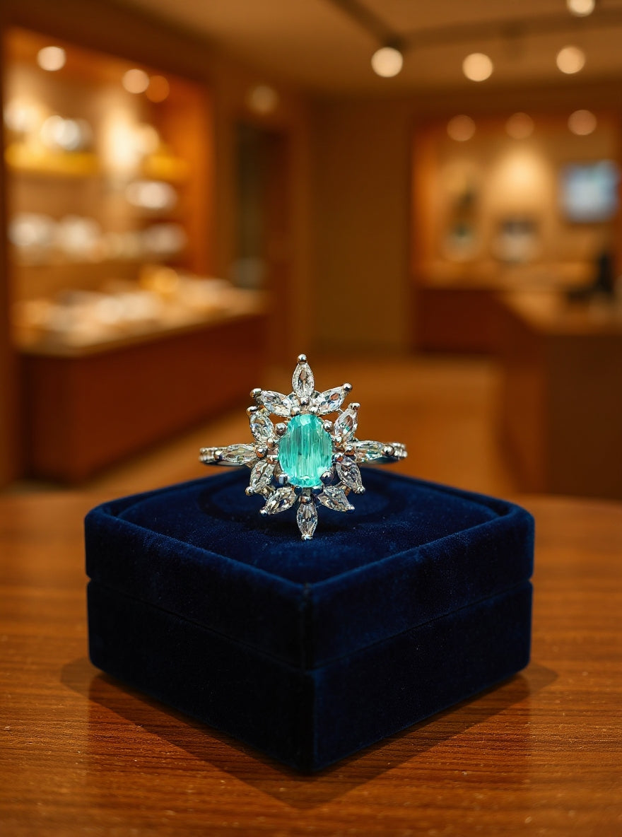 Pari Ring (Silver Pale Turquoise Stone)