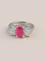 Kavya Ring (Silver Pink Stone)