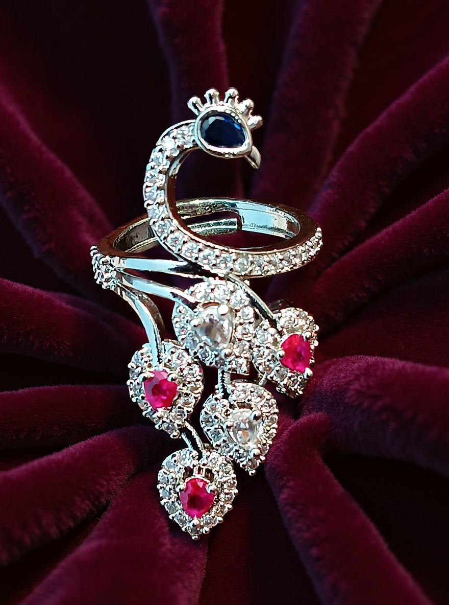 Mayuri Ring (Silver Pink Stone)