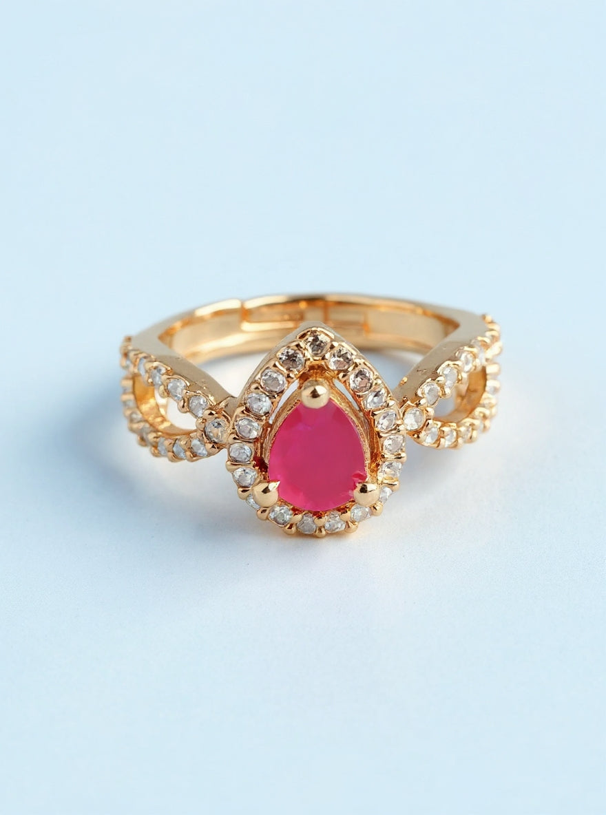 Heer Ring (Goden Pink Stone)