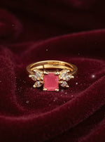 Urmika Ring (Golden pink stone)