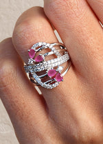 Shakshi Ring (Silver pink stone)