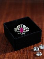 Aradhya Ring(Silver Pink Stone)