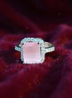 Anjali Ring (Silver Light Pink Stone)